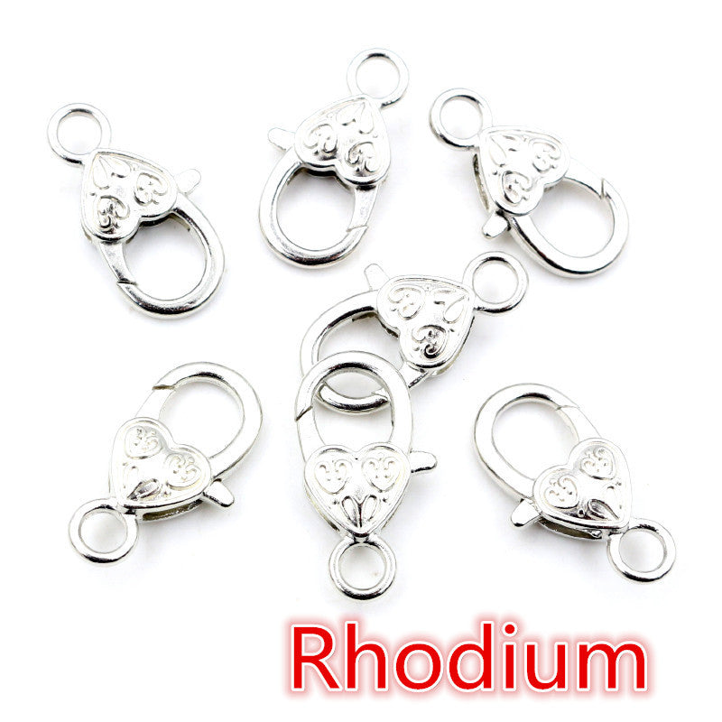 26X19mm heart-shaped love lobster buckle zinc alloy color paint pendant buckle DIY jewelry accessories 3g