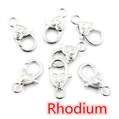 26X19mm heart-shaped love lobster buckle zinc alloy color paint pendant buckle DIY jewelry accessories 3g