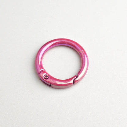 20Mm UV electroplated color spring buckle ab color Mapei spring ring DIY jewelry accessories alloy round connection keychain