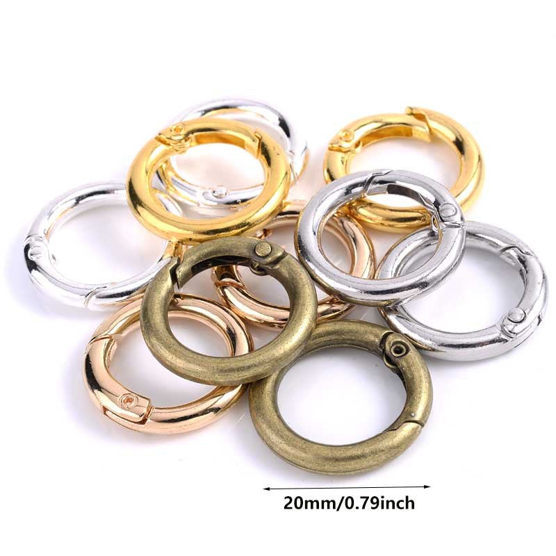 20Mm Metal Ring Spring Buckle Spring Ring Ring Ring Buckle Keychain Elastic Ring Bag Buckle Bag Accessories Hardware Hook Buckle