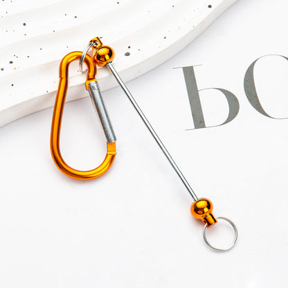 Creative DIY beaded mountaineering buckle D-type lock metal hook key small buckle backpack jewelry mountaineering buckle wholesale