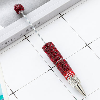 New DIY gradual change bead pen multi-color full diamond plastic beaded ballpoint pen manual diamond bead pen wholesale