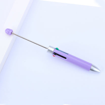 Business four-color bead pen DIY handmade jewelry bead pen cute puzzle multi-color plastic ballpoint pen gift pen
