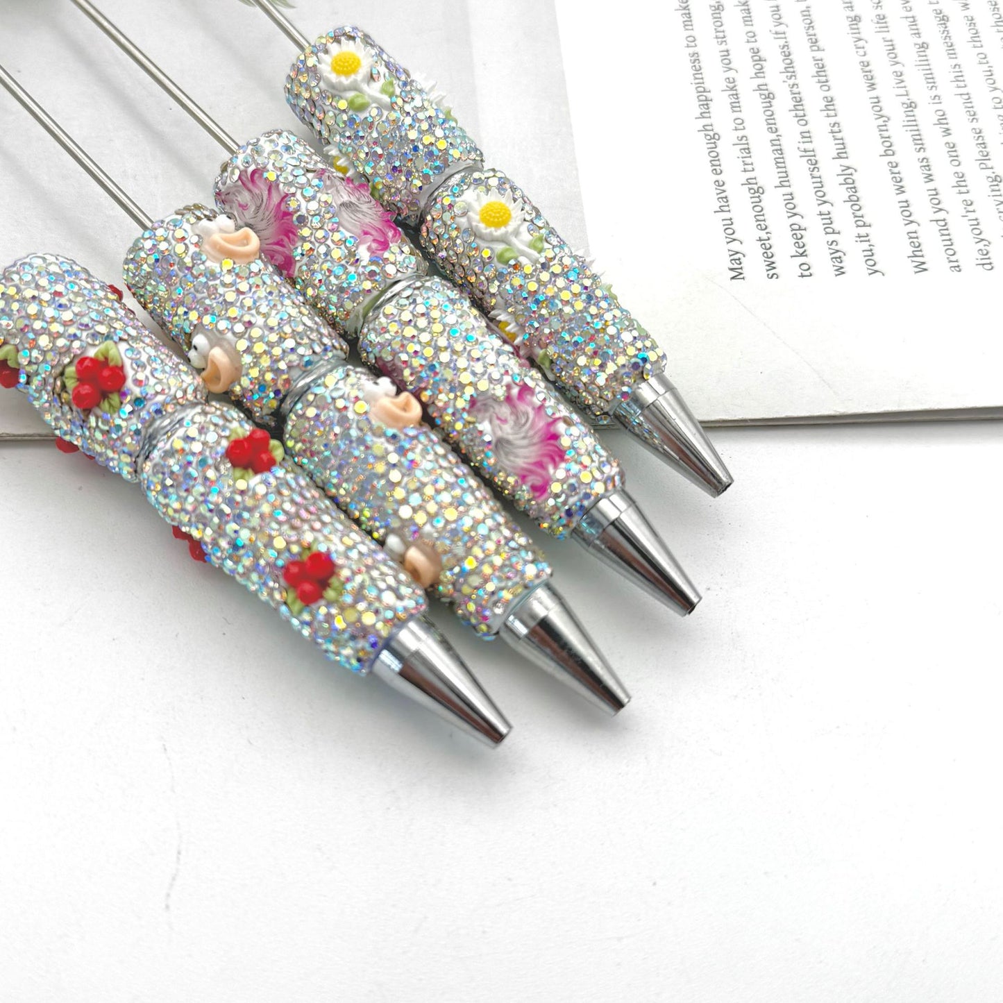 New luminous full diamond bead pen DIY luminous full diamond pen heavy industry advanced rhinestone pen ballpoint pen manufacturer wholesale