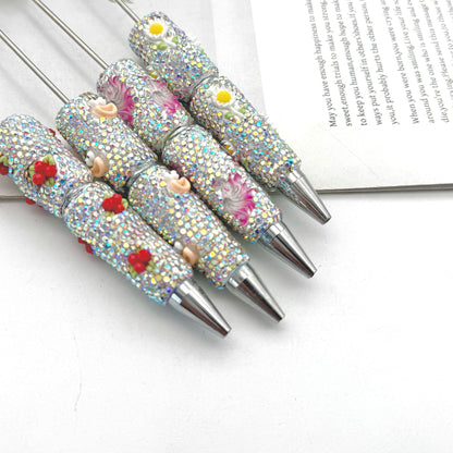 New luminous full diamond bead pen DIY luminous full diamond pen heavy industry advanced rhinestone pen ballpoint pen manufacturer wholesale
