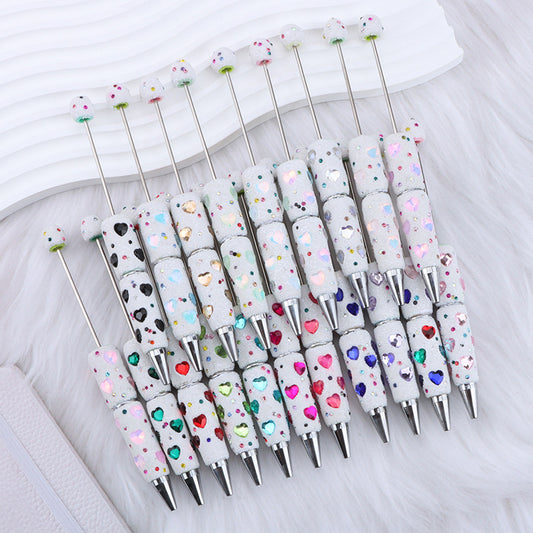 Creative DIY full diamond love rabbit four-leaf clover star moon bead pen, cute multi-color cute pen wholesale