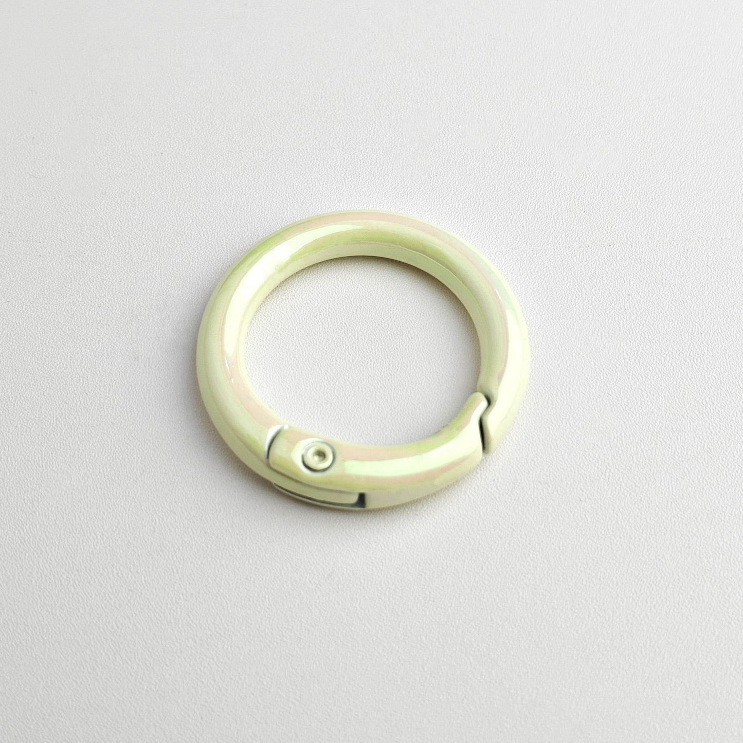 20Mm UV electroplated color spring buckle ab color Mapei spring ring DIY jewelry accessories alloy round connection keychain