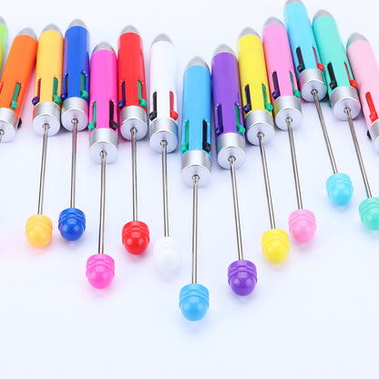 Business four-color bead pen DIY handmade jewelry bead pen cute puzzle multi-color plastic ballpoint pen gift pen