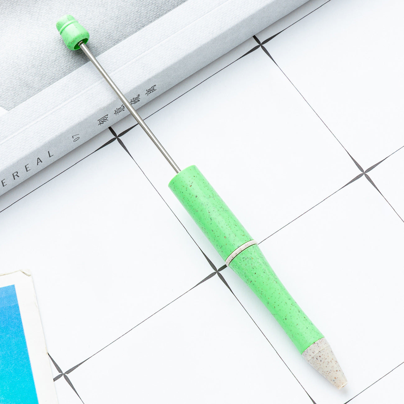 New wheat straw bead pen DIY bead pen creative multi-color bead pen writing cute pen spot wholesale