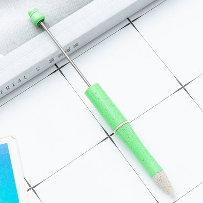 New wheat straw bead pen DIY bead pen creative multi-color bead pen writing cute pen spot wholesale