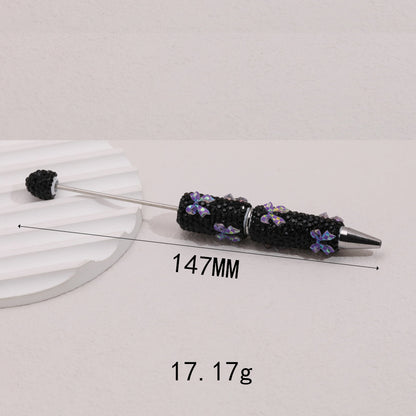Cross-border creative butterfly soft pottery full of diamonds handmade bead pen DIY small gift gift pen creative ballpoint pen