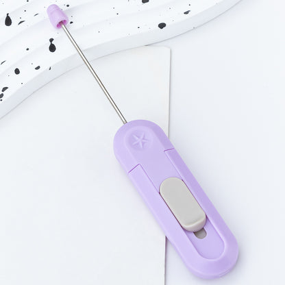 New DIY beaded courier knife, portable unpacking artifact, office cutting paper, opening envelopes, utility knife, opening courier knife