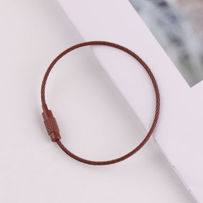 50mm Key Ring Creative Color Painted Wire Ring Wire Rope Rotating Screw Key Ring Keychain DIY Jewelry Accessories