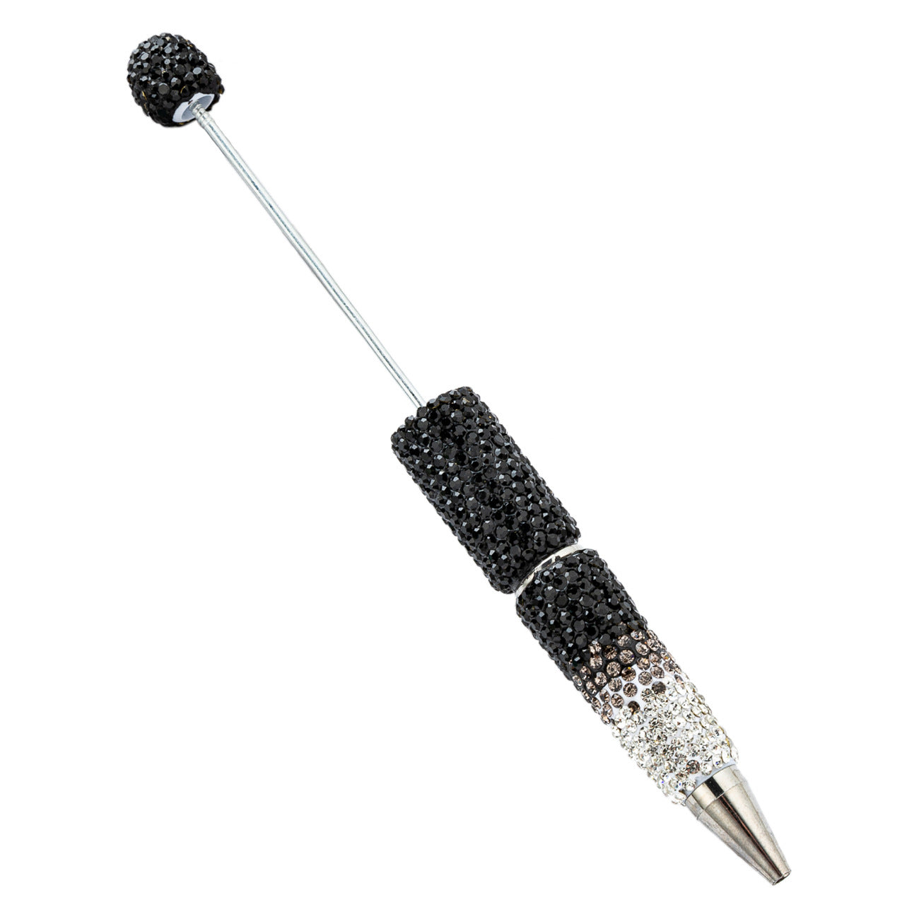 New DIY gradual change bead pen multi-color full diamond plastic beaded ballpoint pen manual diamond bead pen wholesale