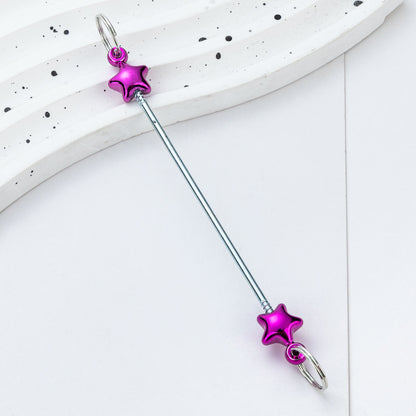 DIY beaded love keychain accessories pendant, creative handmade beaded keychain accessories plastic beaded pole