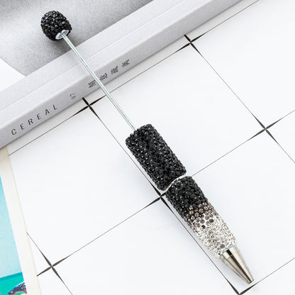 New DIY gradual change bead pen multi-color full diamond plastic beaded ballpoint pen manual diamond bead pen wholesale