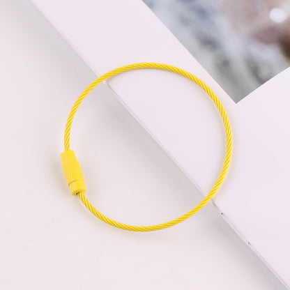 50mm Key Ring Creative Color Painted Wire Ring Wire Rope Rotating Screw Key Ring Keychain DIY Jewelry Accessories