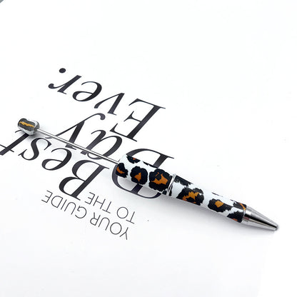 DIY printing pattern bead pen creative leopard print floral cow bead pen cross-border beadedpen spot wholesale
