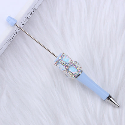 DIY diamond-encrusted sugar cube bead pen, purely handmade patch square grid bag diamond plastic ballpoint pen creative diamond-encrusted bead pen