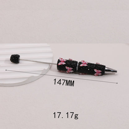 Cross-border creative butterfly soft pottery full of diamonds handmade bead pen DIY small gift gift pen creative ballpoint pen