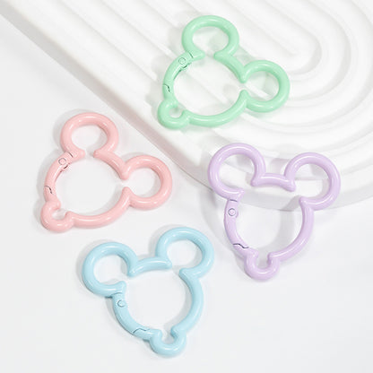 44*44mm Violent Bear Spring Buckle Open Ring Mickey Spring Ring Keychain Jewelry DIY Accessories Alloy Connecting Ring