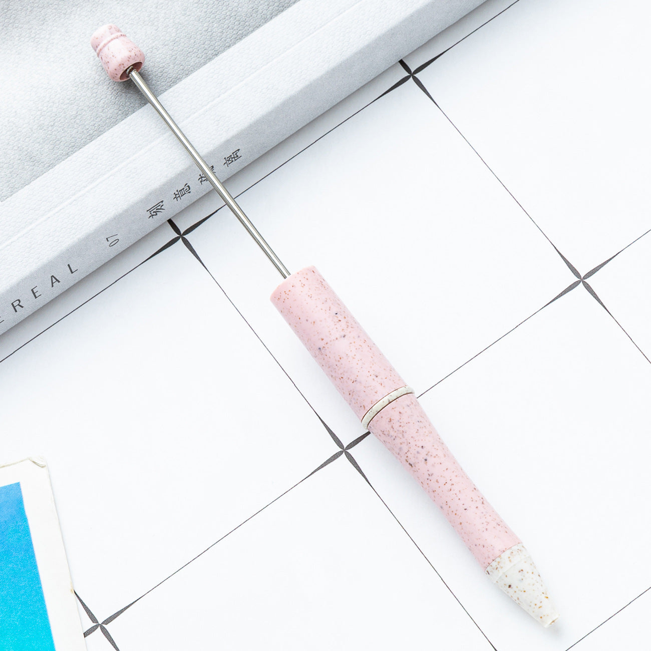 New wheat straw bead pen DIY bead pen creative multi-color bead pen writing cute pen spot wholesale