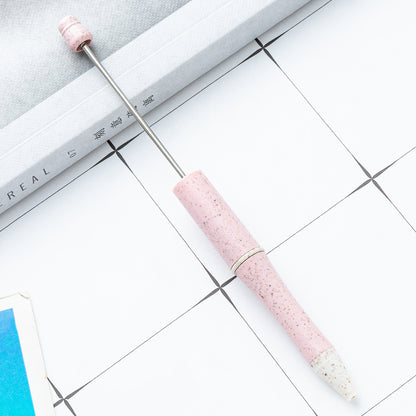 New wheat straw bead pen DIY bead pen creative multi-color bead pen writing cute pen spot wholesale