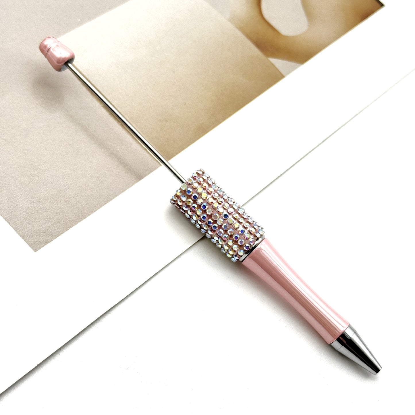 UV electroplated colored diamond bead pen DIY multi-color diamond beaded ballpoint pen handmade rhinestone gift pen manufacturer wholesale