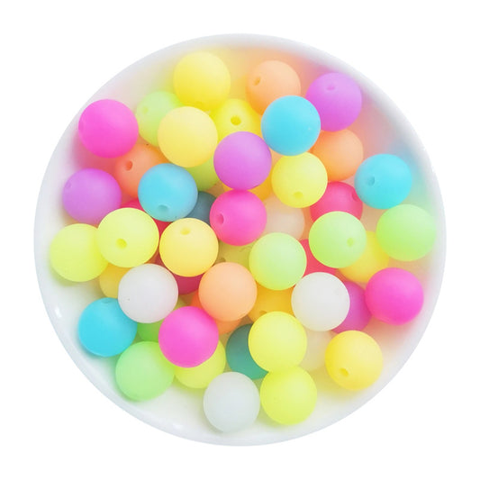 12mm Amazon Luminous Silicone Beads DIY Children's Jewelry Luminous Beads Beaded Bracelet Luminous Loose Beads Wholesale