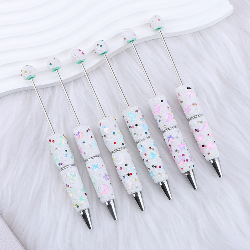 Creative DIY full diamond love rabbit four-leaf clover star moon bead pen, cute multi-color cute pen wholesale