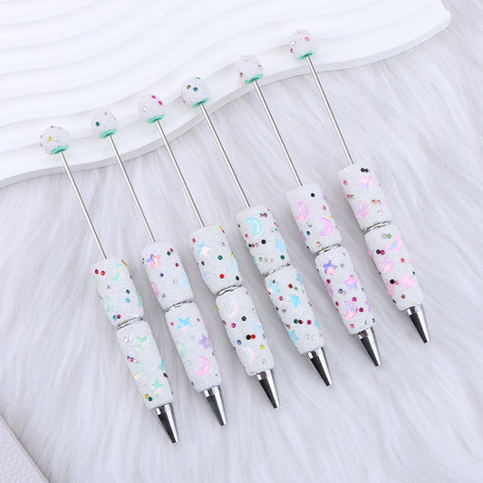 Creative DIY full diamond love rabbit four-leaf clover star moon bead pen, cute multi-color cute pen wholesale