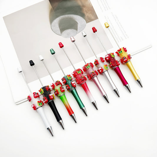 Cross-border Christmas gift box, gloves, lucky bag, bead pen DIY pure rhinestone gypsy sugar pen, Christmas gift pen