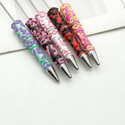 Creative cream glue hand-painted bead pen DIY hand-painted oil ballpoint pen Macaron cream cute pen spot