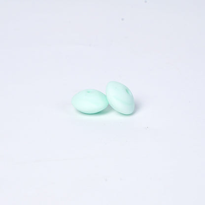 Spot Silicone Beads European and American Jewelry 12mm Small Beads DIY Necklace Beaded Oval Lentil Loose Beads Wholesale