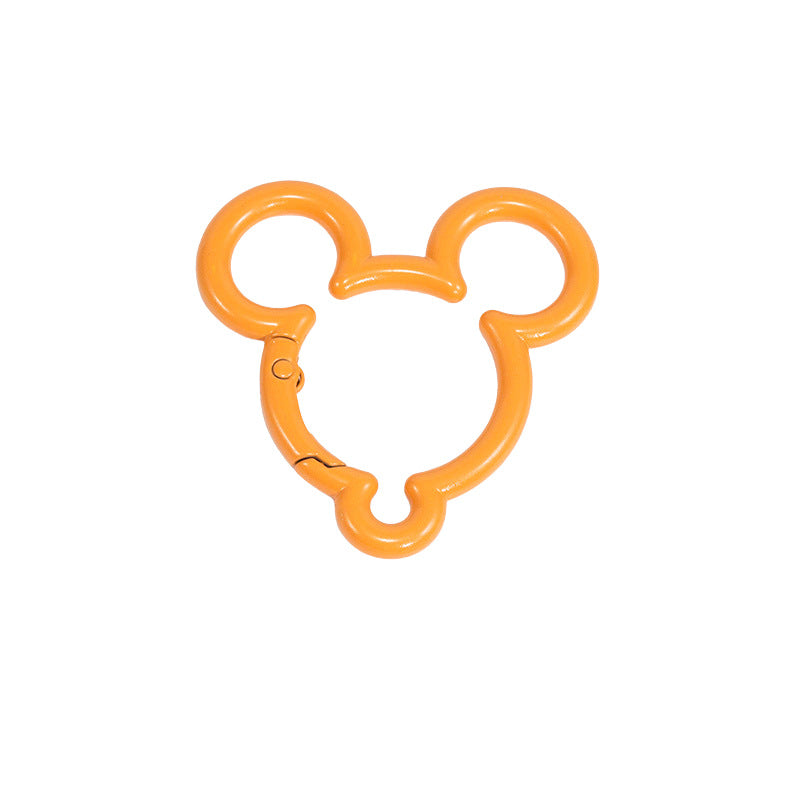 44*44mm Violent Bear Spring Buckle Open Ring Mickey Spring Ring Keychain Jewelry DIY Accessories Alloy Connecting Ring