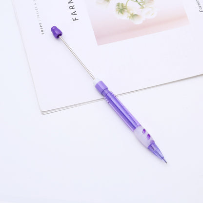 ABS plastic beaded pencil 0.5 free sharpening pencil DIY continuous lead automatic pencil student writing gift wholesale