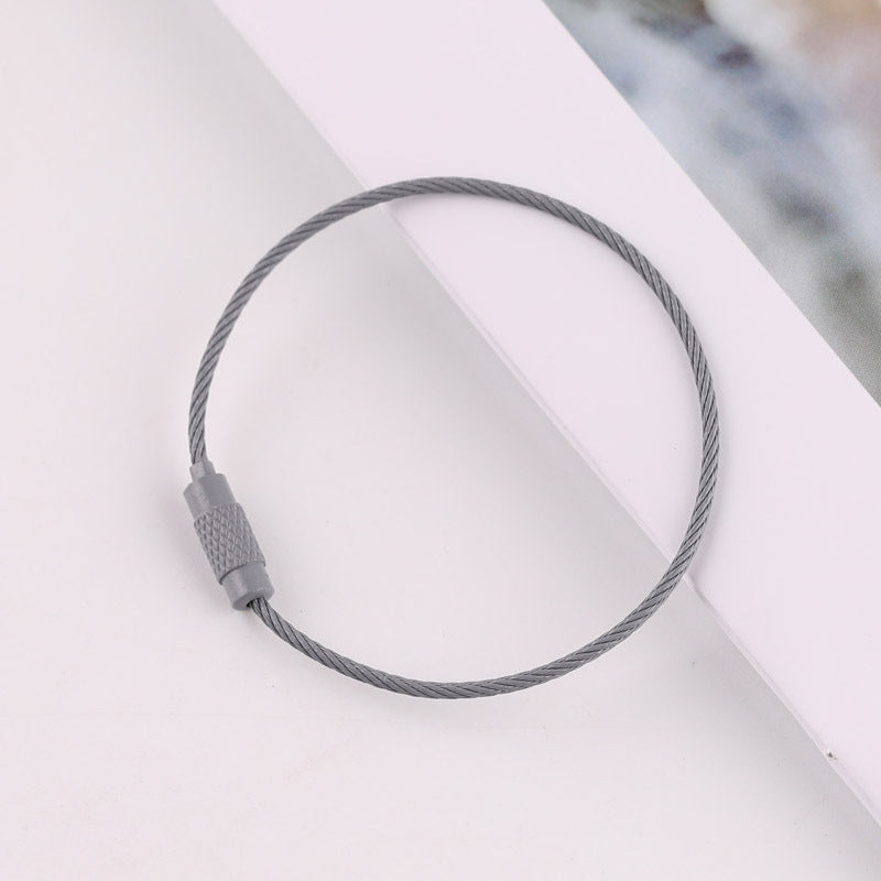 50mm Key Ring Creative Color Painted Wire Ring Wire Rope Rotating Screw Key Ring Keychain DIY Jewelry Accessories