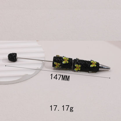 Cross-border creative butterfly soft pottery full of diamonds handmade bead pen DIY small gift gift pen creative ballpoint pen
