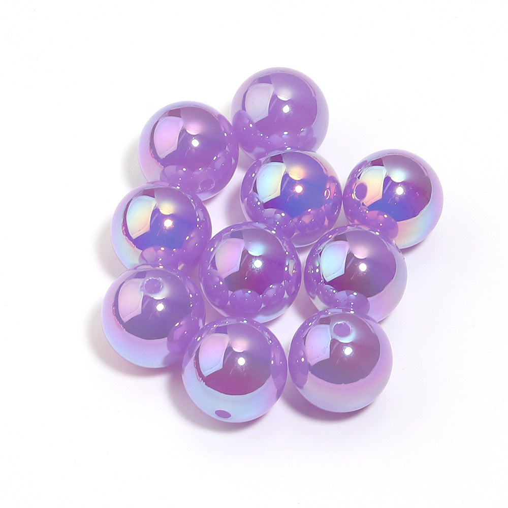 16Mm white moonlight plated colored round beads acrylic magic round beads DIY jewelry accessories versatile pen beads beaded loose beads