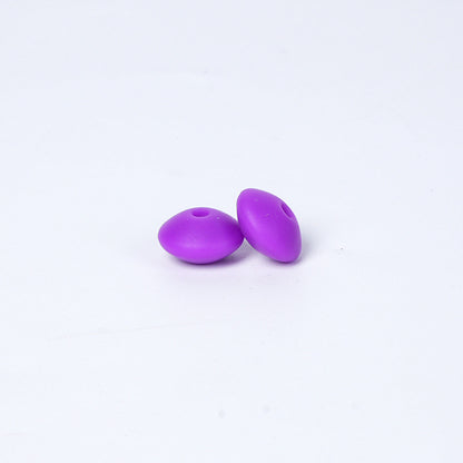 Spot Silicone Beads European and American Jewelry 12mm Small Beads DIY Necklace Beaded Oval Lentil Loose Beads Wholesale #101-137
