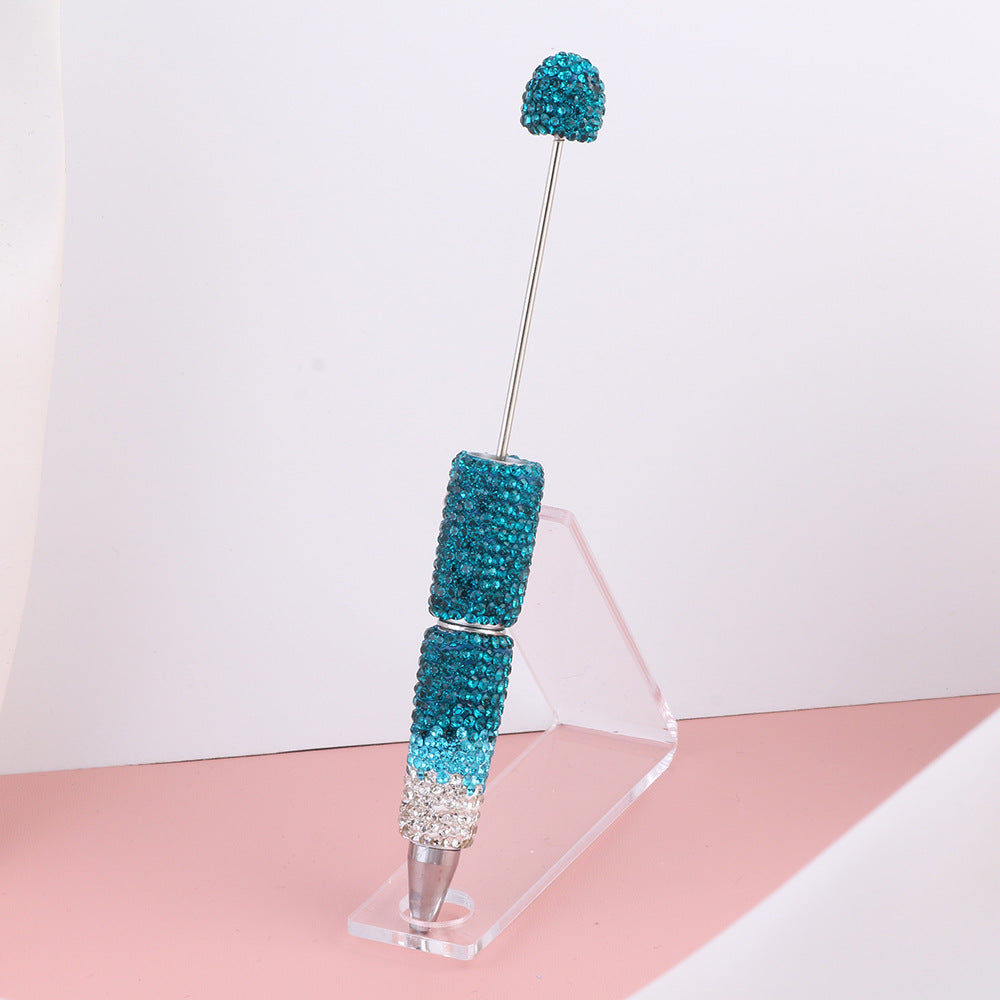 Beadable Pens with Christmas Red Green AB Color Clay Rhinestones Covered the Entire Pen