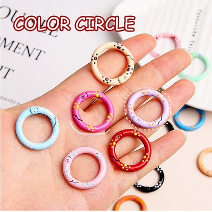 25mm Cat Paw Candy Color Metal Paint  Spring Chain Keychain Pendant DIY Jewelry Accessories Ring Buckle Backpack Buckle