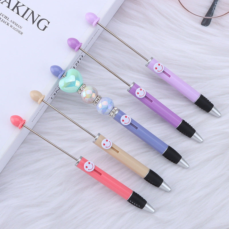 DIY bead pen happy smiley face expression plastic ballpoint pen, advertising gift pen can print logo spot wholesale