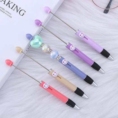 DIY bead pen happy smiley face expression plastic ballpoint pen, advertising gift pen can print logo spot wholesale