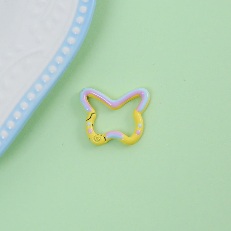 25*30mm Color Butterfly Spring Buckle Paint Alloy Buckle Handmade DIY Pendant Doll Bag Keychain Accessories