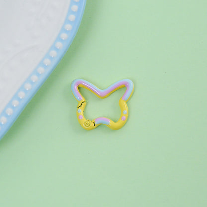 25*30mm Color Butterfly Spring Buckle Paint Alloy Buckle Handmade DIY Pendant Doll Bag Keychain Accessories