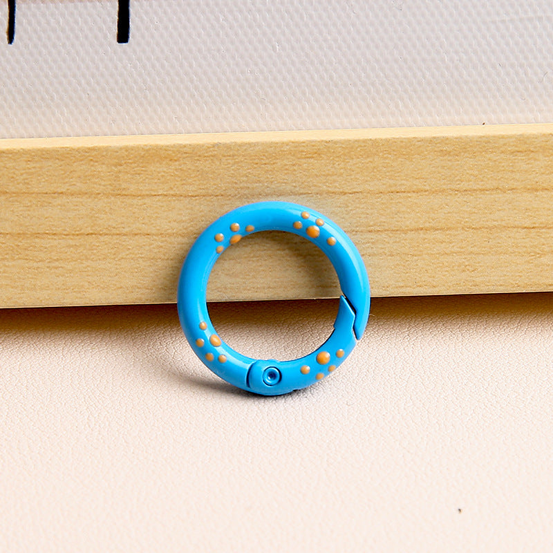 25mm Cat Paw Candy Color Metal Paint  Spring Chain Keychain Pendant DIY Jewelry Accessories Ring Buckle Backpack Buckle