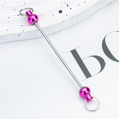 Creative new DIY beaded pole spot gradual change color color beaded keychain pole accessories pendant wholesale
