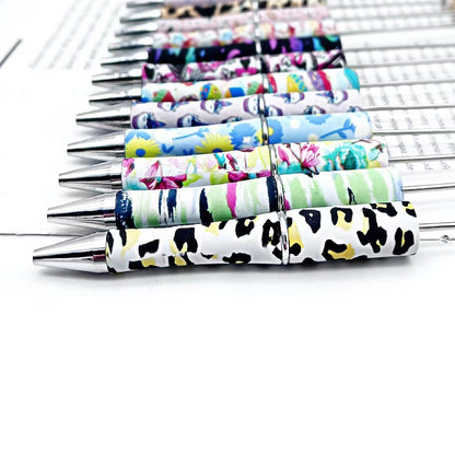 DIY printing pattern bead pen creative leopard print floral cow bead pen cross-border beadedpen spot wholesale