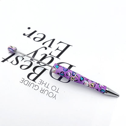 DIY printing pattern bead pen creative leopard print floral cow bead pen cross-border beadedpen spot wholesale